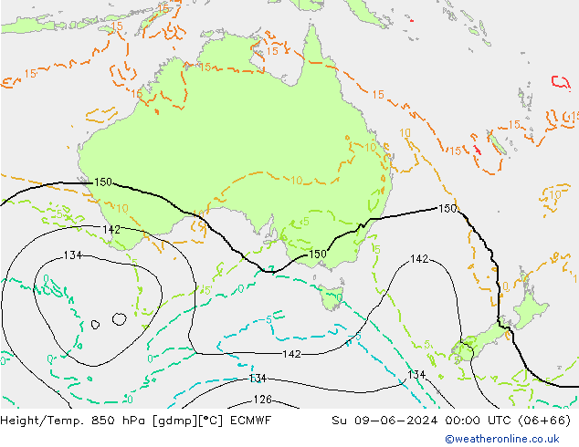 Z500/Rain (+SLP)/Z850 ECMWF Dom 09.06.2024 00 UTC