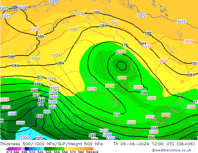 Thck 500-1000hPa ECMWF Th 06.06.2024 12 UTC