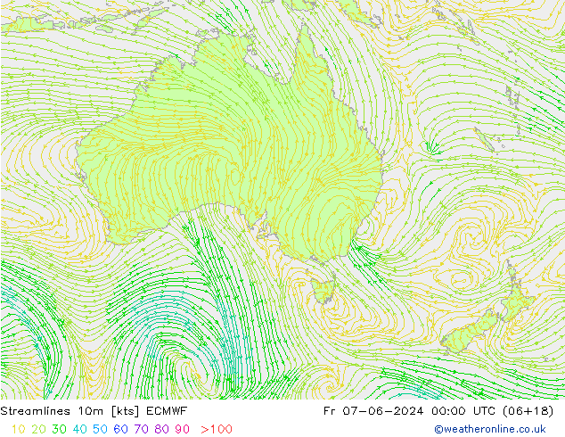 ветер 10m ECMWF пт 07.06.2024 00 UTC