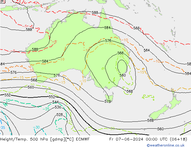 Z500/Rain (+SLP)/Z850 ECMWF ven 07.06.2024 00 UTC