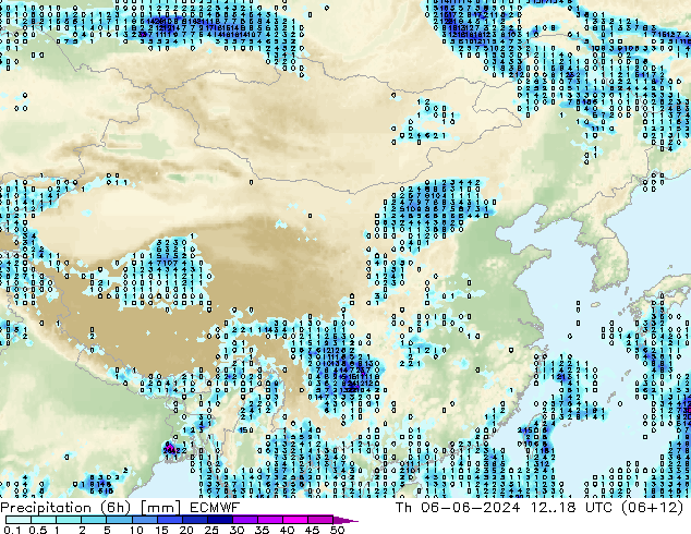 Z500/Rain (+SLP)/Z850 ECMWF 星期四 06.06.2024 18 UTC