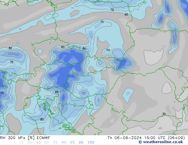 RH 300 hPa ECMWF Qui 06.06.2024 15 UTC