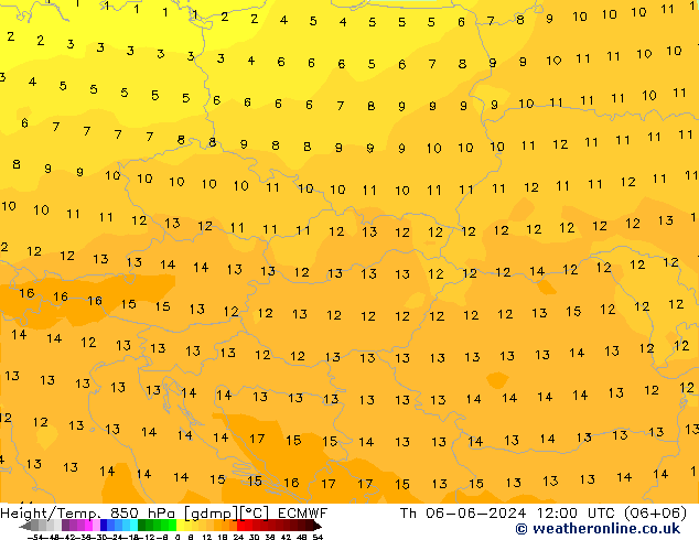 Z500/Rain (+SLP)/Z850 ECMWF чт 06.06.2024 12 UTC