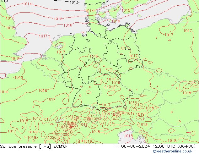 ciśnienie ECMWF czw. 06.06.2024 12 UTC