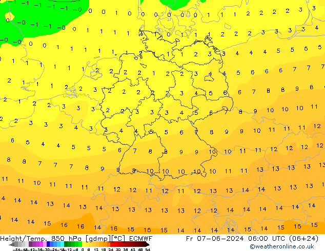 Z500/Rain (+SLP)/Z850 ECMWF ven 07.06.2024 06 UTC