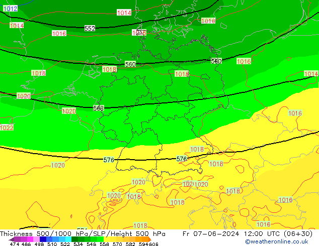 Thck 500-1000hPa ECMWF Pá 07.06.2024 12 UTC