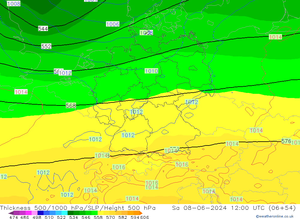 Thck 500-1000hPa ECMWF  08.06.2024 12 UTC