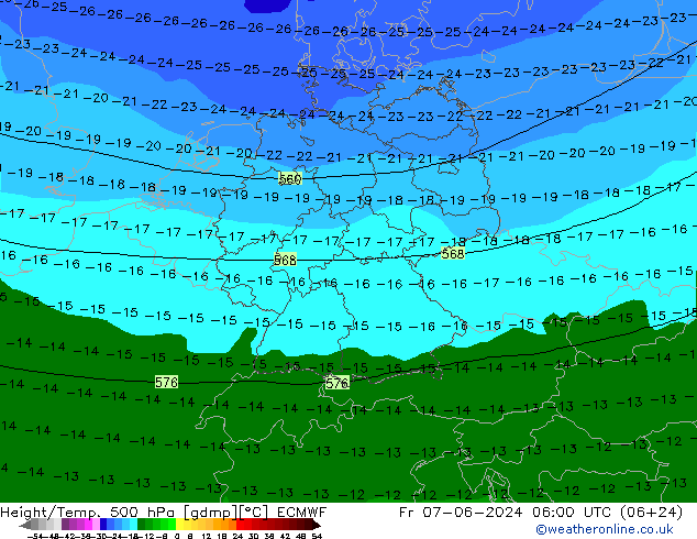 Z500/Rain (+SLP)/Z850 ECMWF ven 07.06.2024 06 UTC