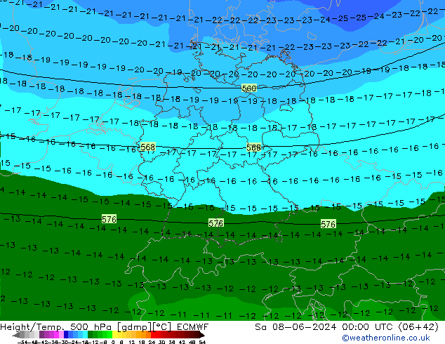 Z500/Rain (+SLP)/Z850 ECMWF sáb 08.06.2024 00 UTC