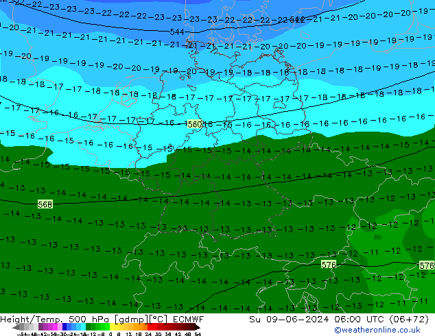 Z500/Rain (+SLP)/Z850 ECMWF dim 09.06.2024 06 UTC