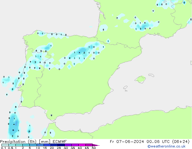 Z500/Rain (+SLP)/Z850 ECMWF Fr 07.06.2024 06 UTC