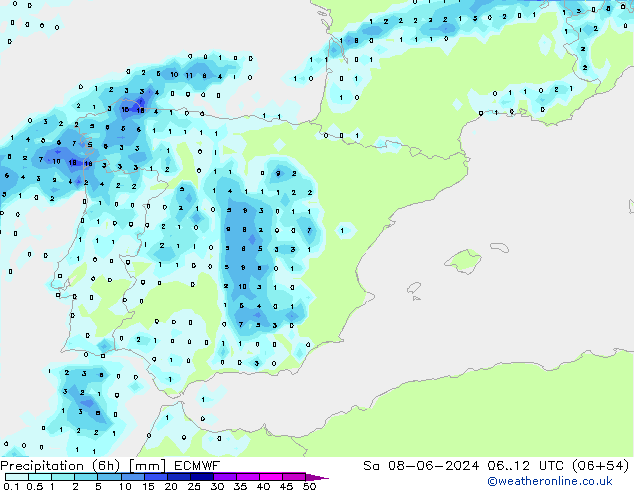 Z500/Yağmur (+YB)/Z850 ECMWF Cts 08.06.2024 12 UTC