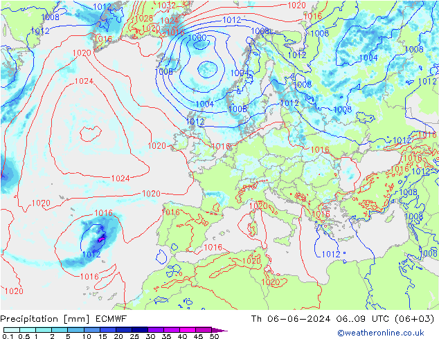 Precipitation ECMWF Th 06.06.2024 09 UTC