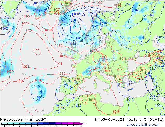 Niederschlag ECMWF Do 06.06.2024 18 UTC