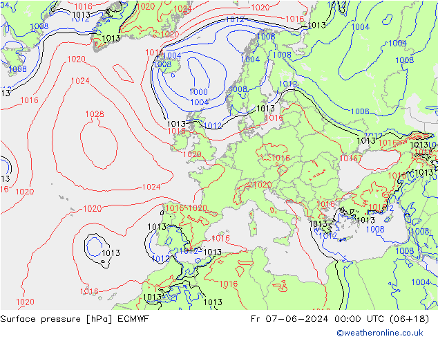 pression de l'air ECMWF ven 07.06.2024 00 UTC