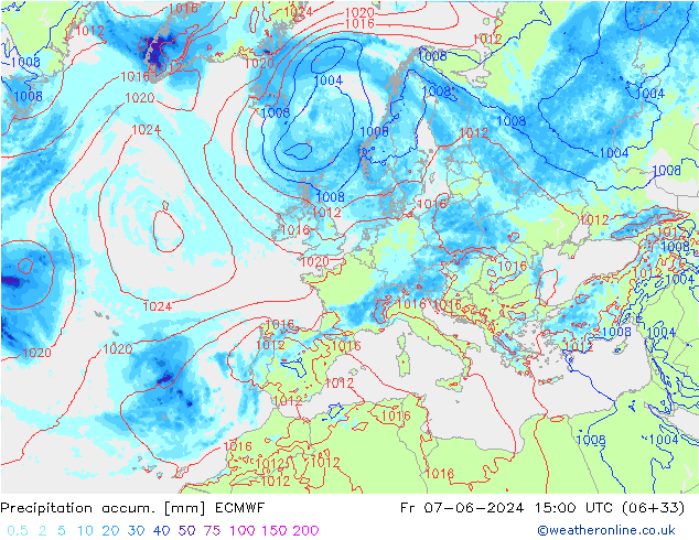 Precipitación acum. ECMWF vie 07.06.2024 15 UTC