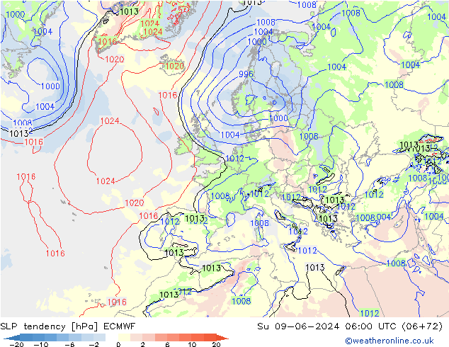 Y. Basıncı eğilimi ECMWF Paz 09.06.2024 06 UTC