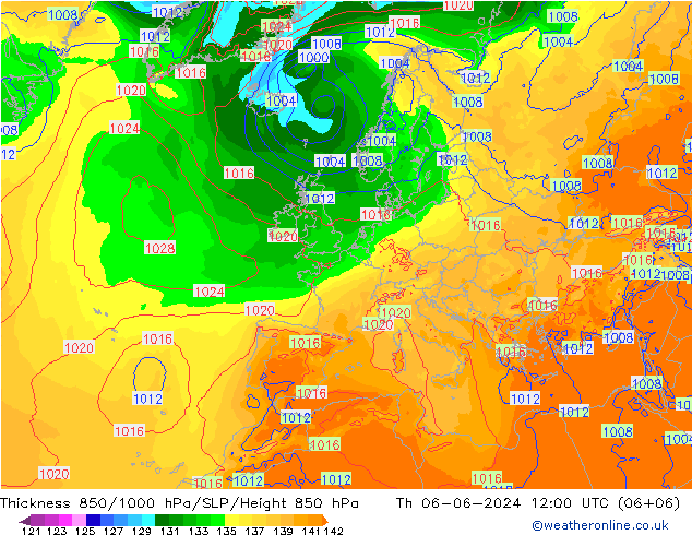 Thck 850-1000 hPa ECMWF  06.06.2024 12 UTC