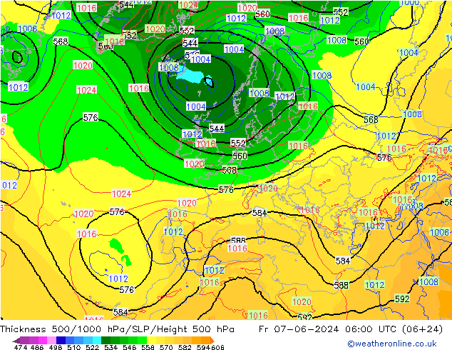 Thck 500-1000hPa ECMWF ven 07.06.2024 06 UTC