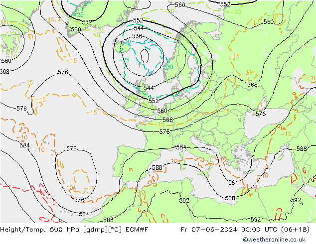 Z500/Rain (+SLP)/Z850 ECMWF Sex 07.06.2024 00 UTC