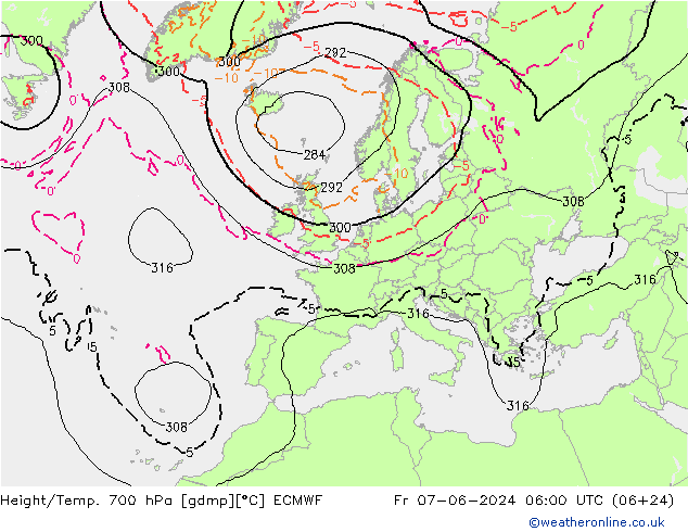 Height/Temp. 700 hPa ECMWF  07.06.2024 06 UTC