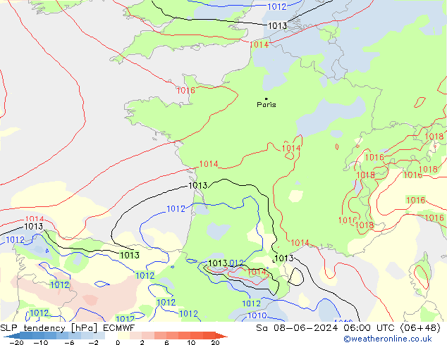 Y. Basıncı eğilimi ECMWF Cts 08.06.2024 06 UTC