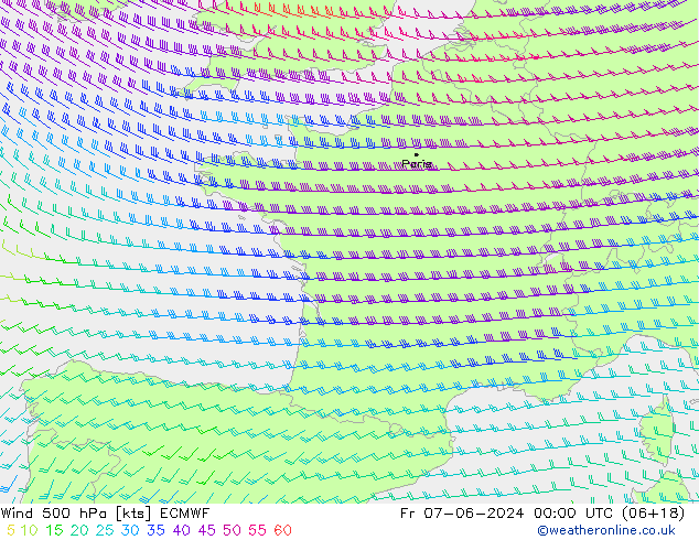 Wind 500 hPa ECMWF vr 07.06.2024 00 UTC