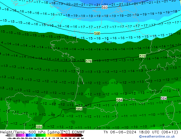 Z500/Rain (+SLP)/Z850 ECMWF Do 06.06.2024 18 UTC