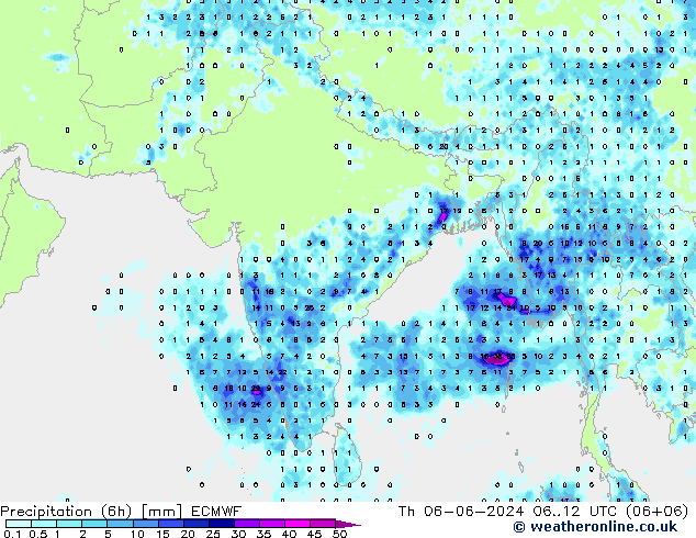 Z500/Rain (+SLP)/Z850 ECMWF jue 06.06.2024 12 UTC