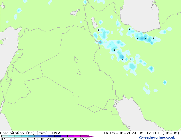 осадки (6h) ECMWF чт 06.06.2024 12 UTC