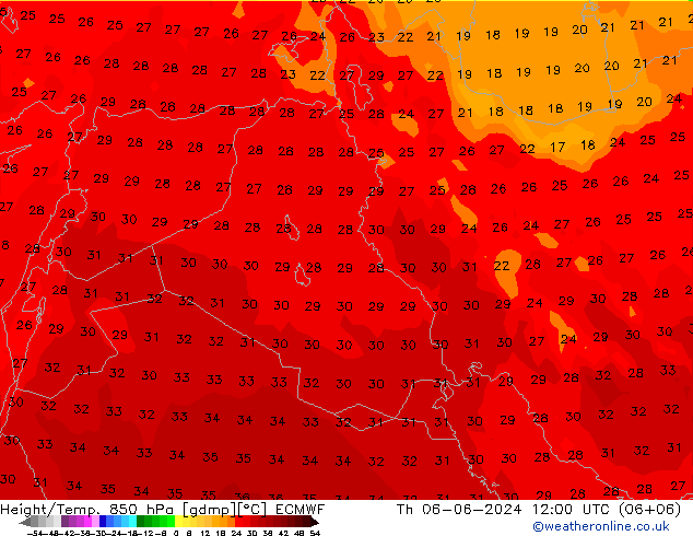 Z500/Rain (+SLP)/Z850 ECMWF Čt 06.06.2024 12 UTC