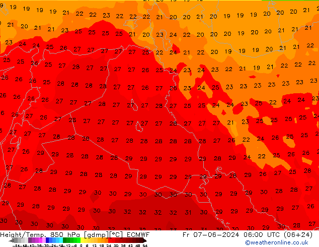 Z500/Yağmur (+YB)/Z850 ECMWF Cu 07.06.2024 06 UTC