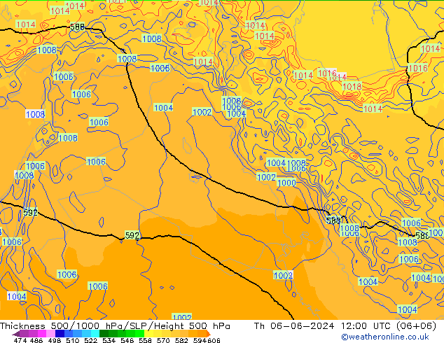 500-1000 hPa Kalınlığı ECMWF Per 06.06.2024 12 UTC