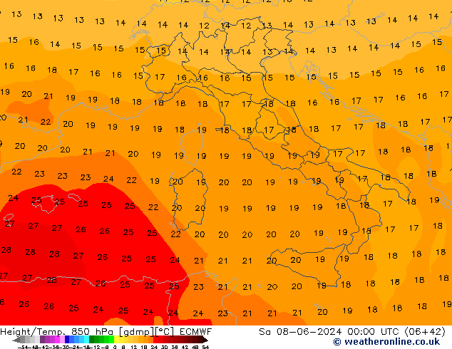 Z500/Regen(+SLP)/Z850 ECMWF za 08.06.2024 00 UTC