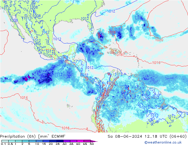 Z500/Regen(+SLP)/Z850 ECMWF za 08.06.2024 18 UTC