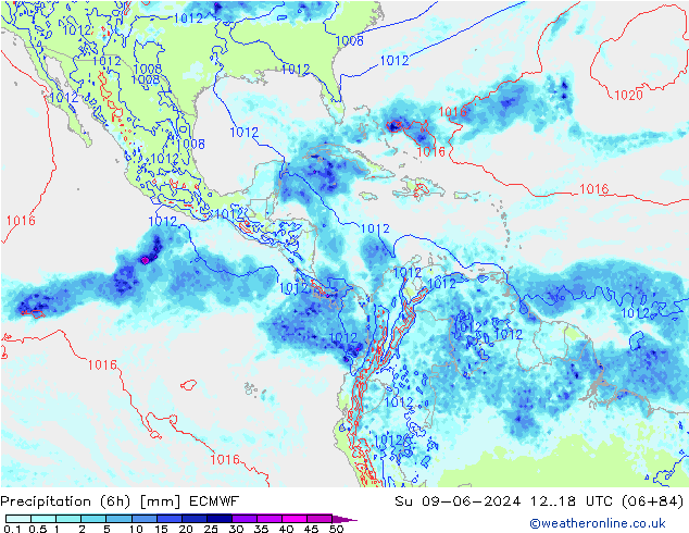 Z500/Rain (+SLP)/Z850 ECMWF Su 09.06.2024 18 UTC