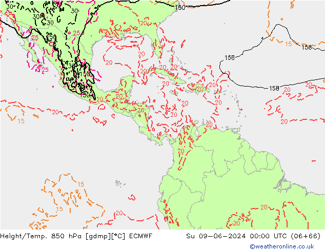 Z500/Rain (+SLP)/Z850 ECMWF dom 09.06.2024 00 UTC