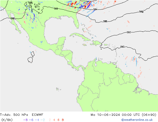 T-Adv. 500 hPa ECMWF Mo 10.06.2024 00 UTC