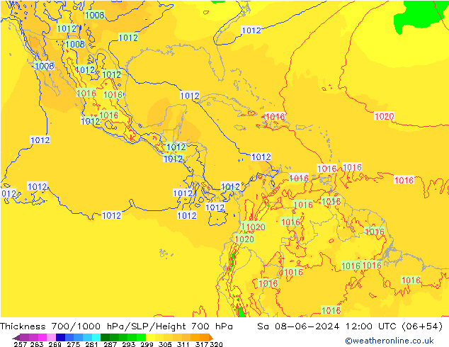 Thck 700-1000 hPa ECMWF so. 08.06.2024 12 UTC