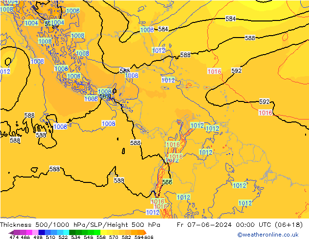 Dikte 500-1000hPa ECMWF vr 07.06.2024 00 UTC