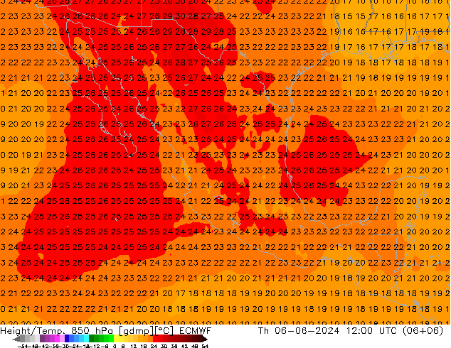 Z500/Rain (+SLP)/Z850 ECMWF jue 06.06.2024 12 UTC