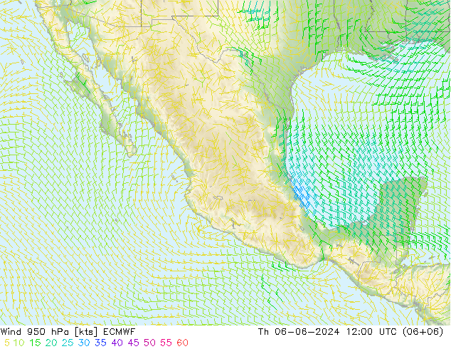 Wind 950 hPa ECMWF Do 06.06.2024 12 UTC