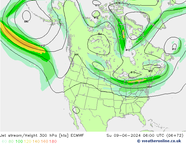 Jet Akımları ECMWF Paz 09.06.2024 06 UTC