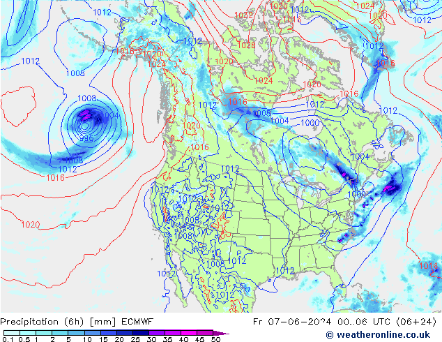 Z500/Yağmur (+YB)/Z850 ECMWF Cu 07.06.2024 06 UTC