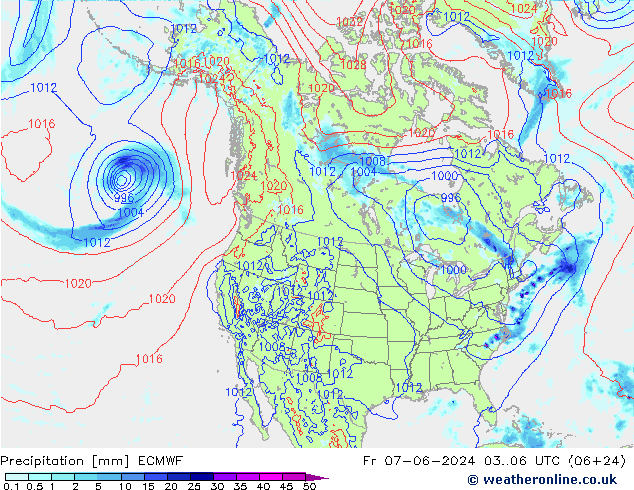 Precipitation ECMWF Fr 07.06.2024 06 UTC