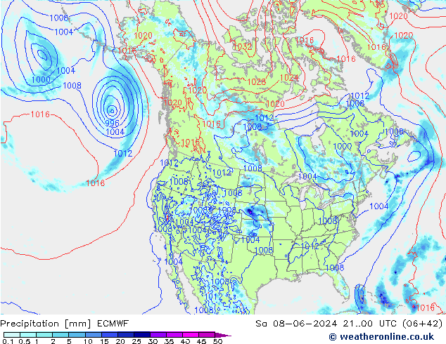 Neerslag ECMWF za 08.06.2024 00 UTC