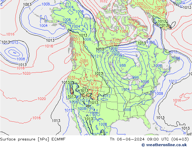 Surface pressure ECMWF Th 06.06.2024 09 UTC