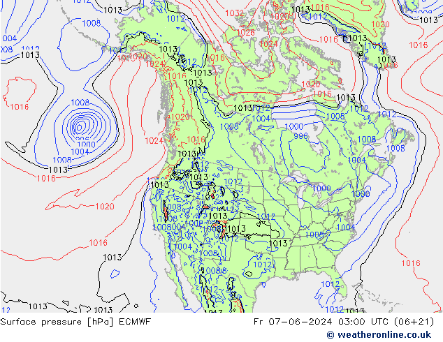 Bodendruck ECMWF Fr 07.06.2024 03 UTC