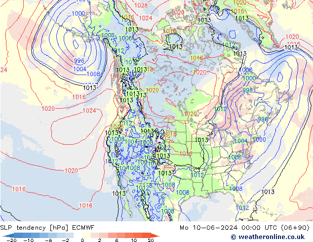 tendencja ECMWF pon. 10.06.2024 00 UTC