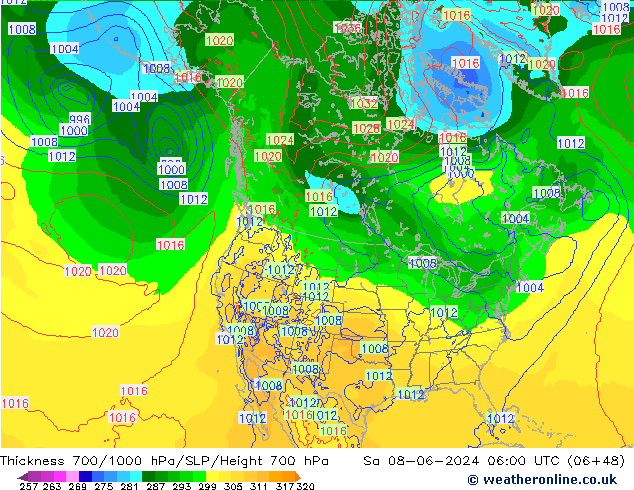 Thck 700-1000 hPa ECMWF sam 08.06.2024 06 UTC